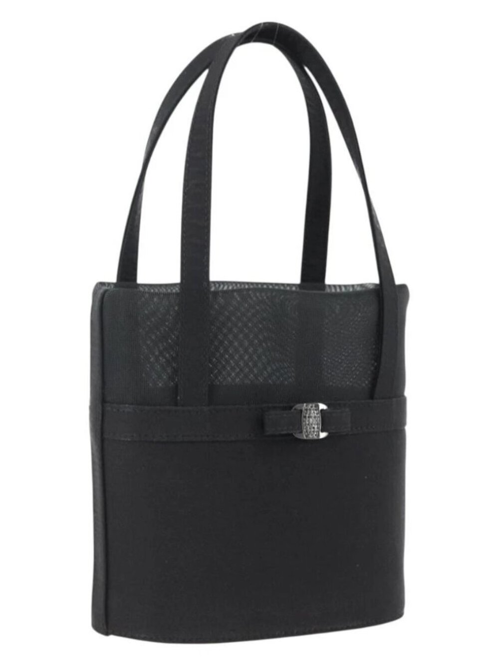 Salvatore Ferragamo Mesh Hand Bag Black